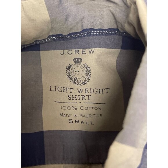 J.Crew Men's Light Weight Blue Plaid Button Down Collared Shirt Size Small - Picture 8 of 9